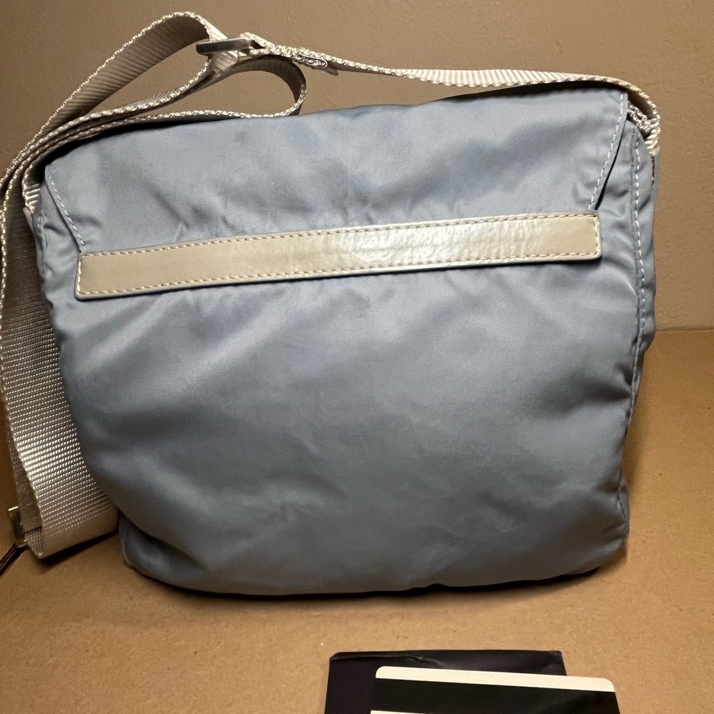 Prada blue nylon triangle logo vela crossbody bag - Picture 6 of 15